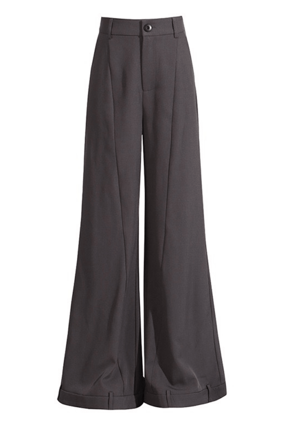 Greta High Waist Front Seam Cuffed Wide Leg Pants Avalabel