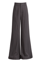 Greta High Waist Front Seam Cuffed Wide Leg Pants Avalabel