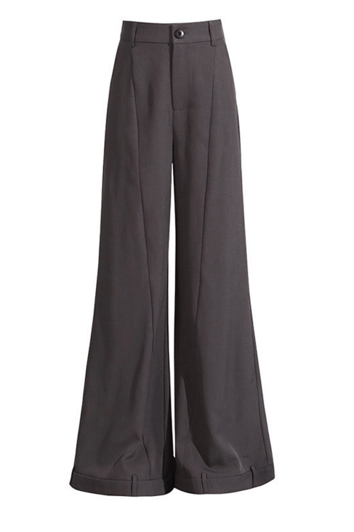 Greta High Waist Front Seam Cuffed Wide Leg Pants Avalabel
