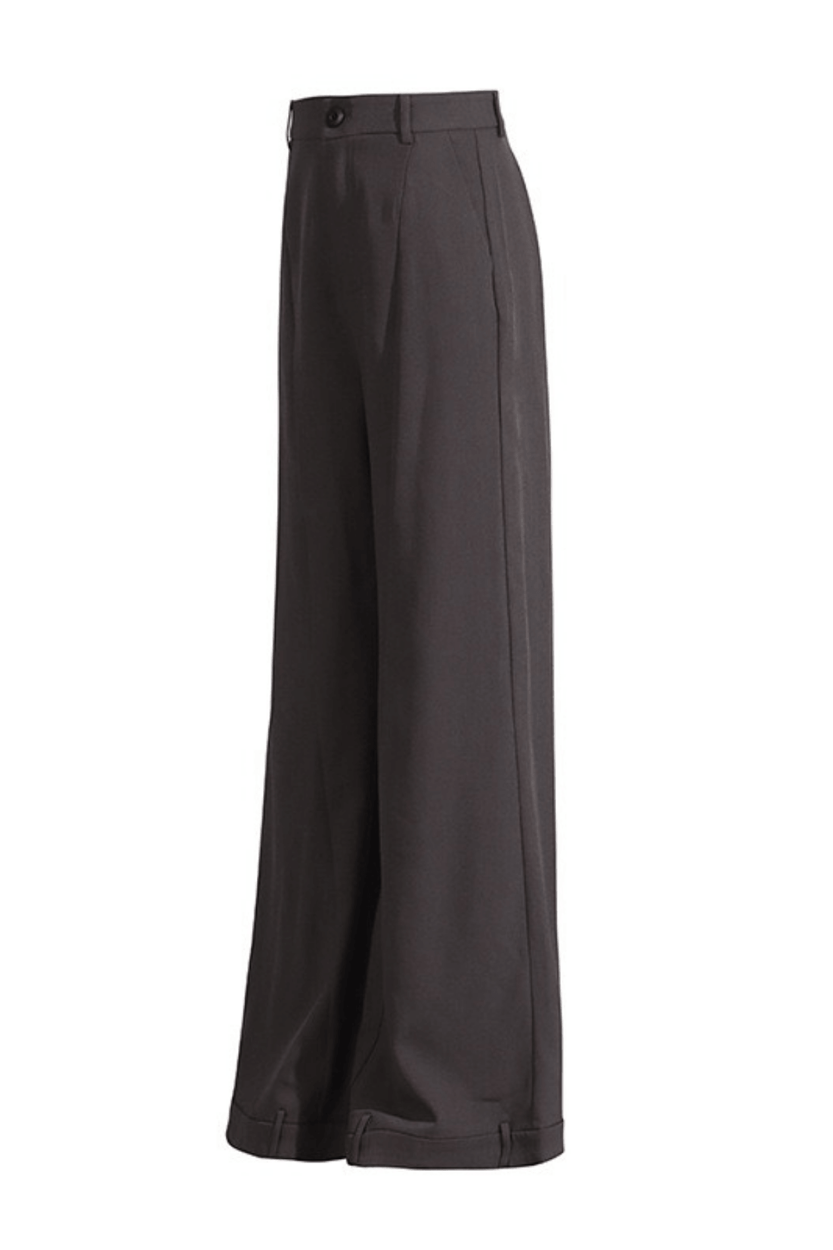 Greta High Waist Front Seam Cuffed Wide Leg Pants Avalabel