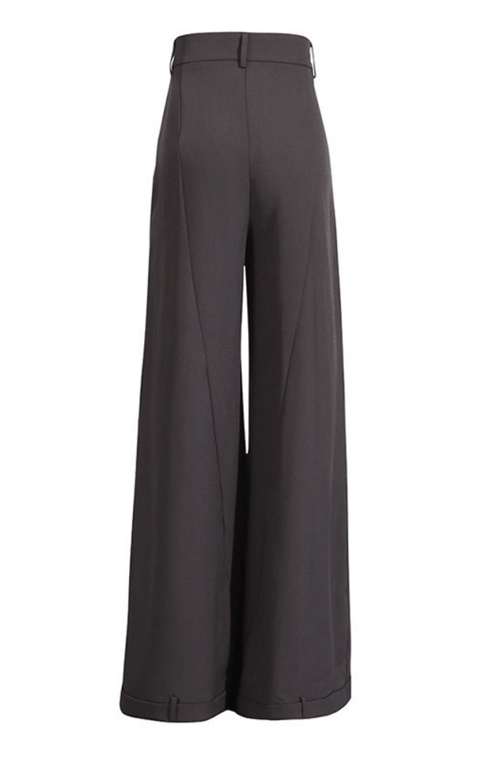 Greta High Waist Front Seam Cuffed Wide Leg Pants Avalabel
