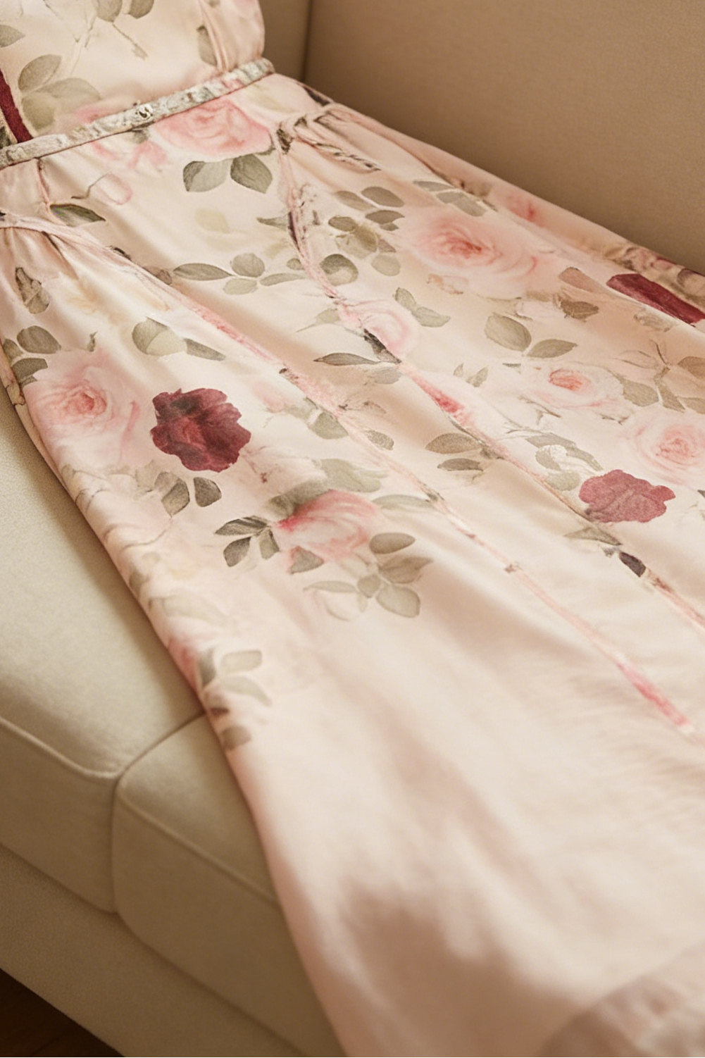 Sleeveless Rose Print Mesh Maxi Dress Avalabel