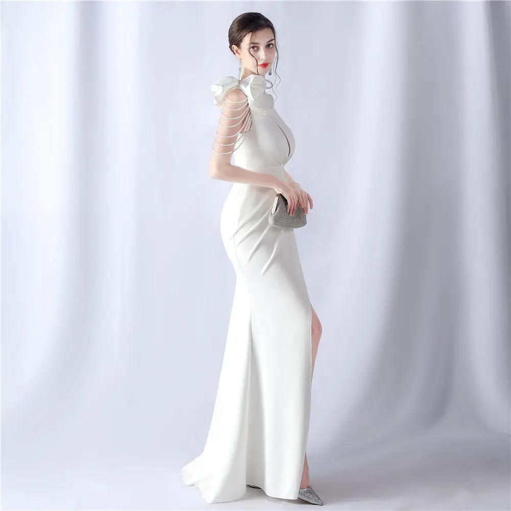 Crafted Flower With Beading Formal Dress Avalabel