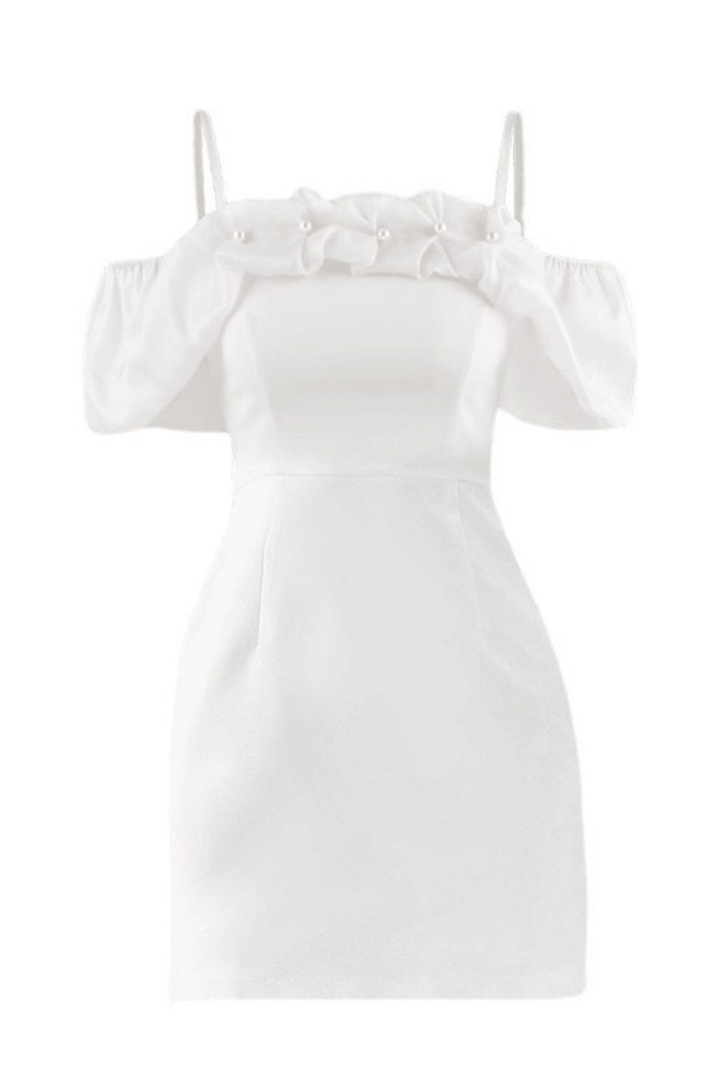 Sophia Elegant Off Shoulder Tulle White Dress Avalabel
