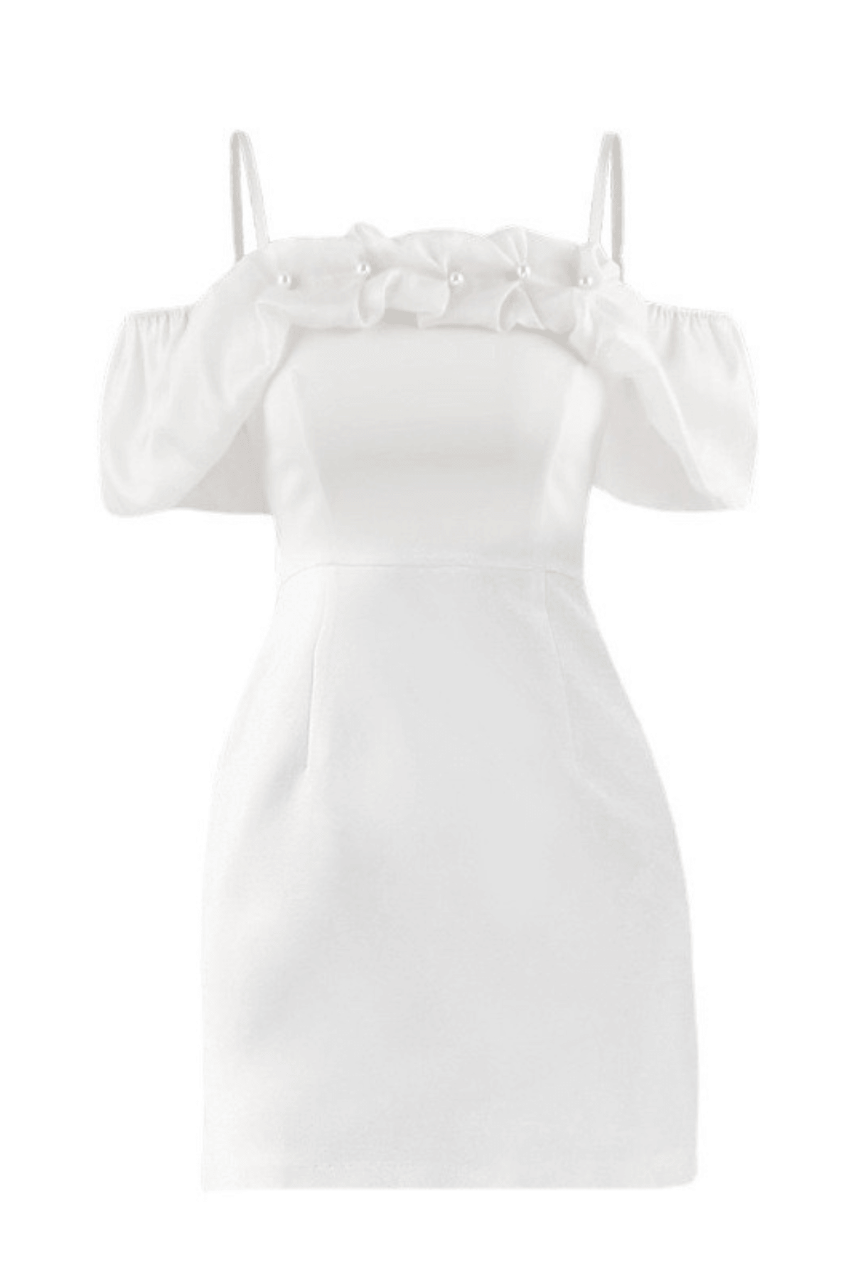 Sophia Elegant Off Shoulder Tulle White Dress Avalabel