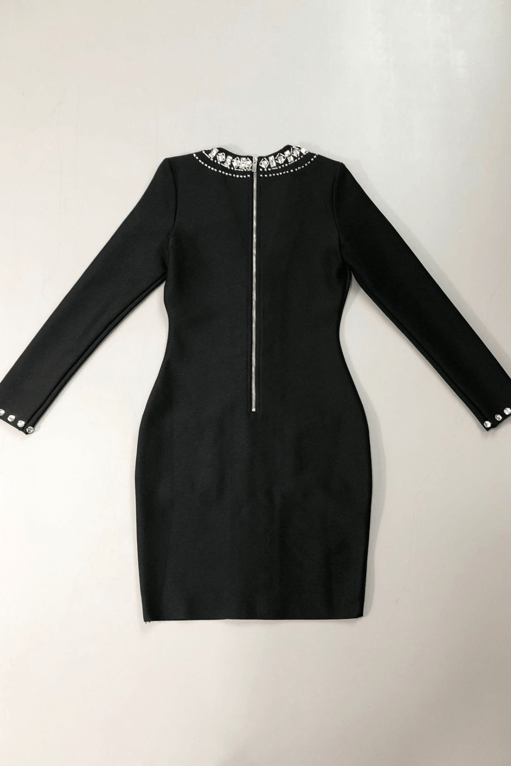 Karyn Rhinestone Long Sleeve Bodycon Mini Dress Avalabel