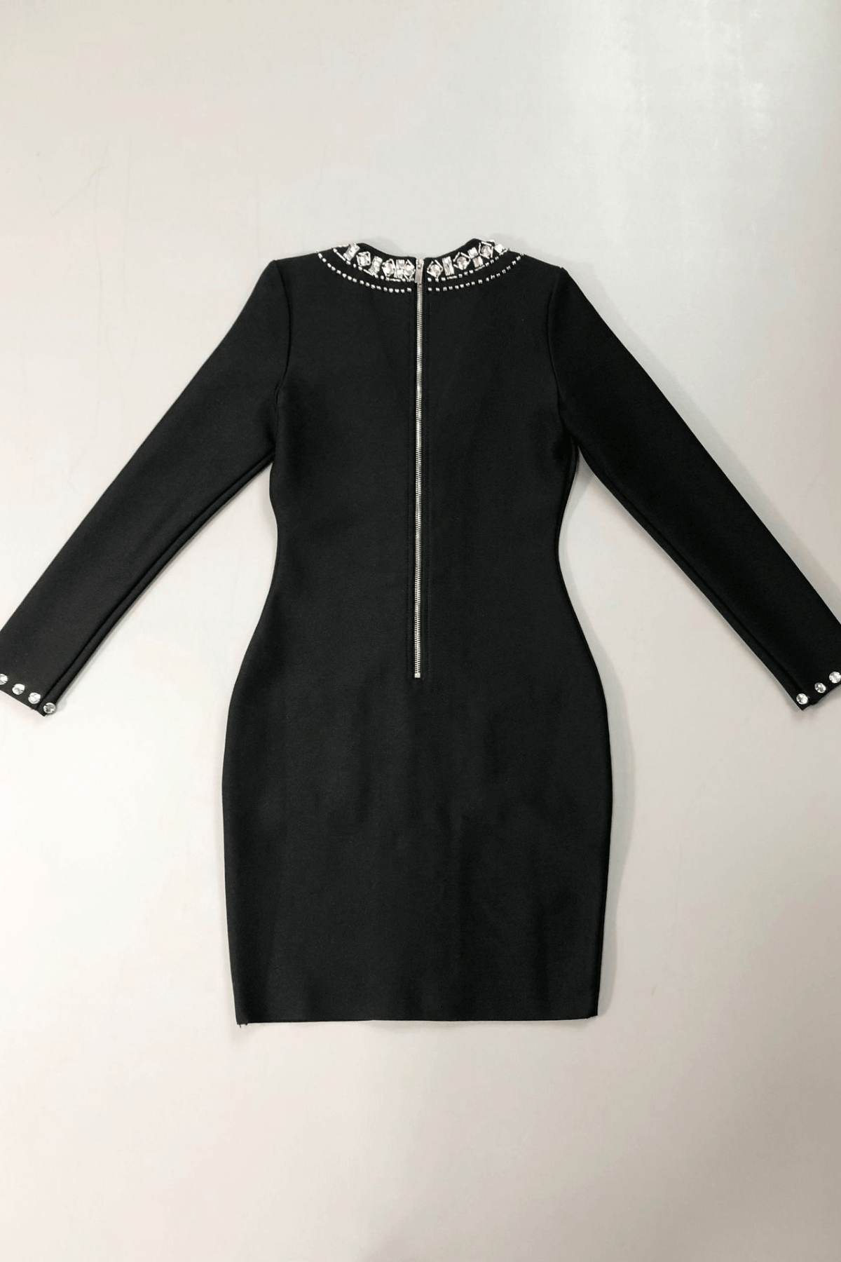 Karyn Rhinestone Long Sleeve Bodycon Mini Dress Avalabel