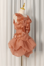 Chloe Elegant Floral Applique Sleeveless Mini Ruffle Dress Avalabel