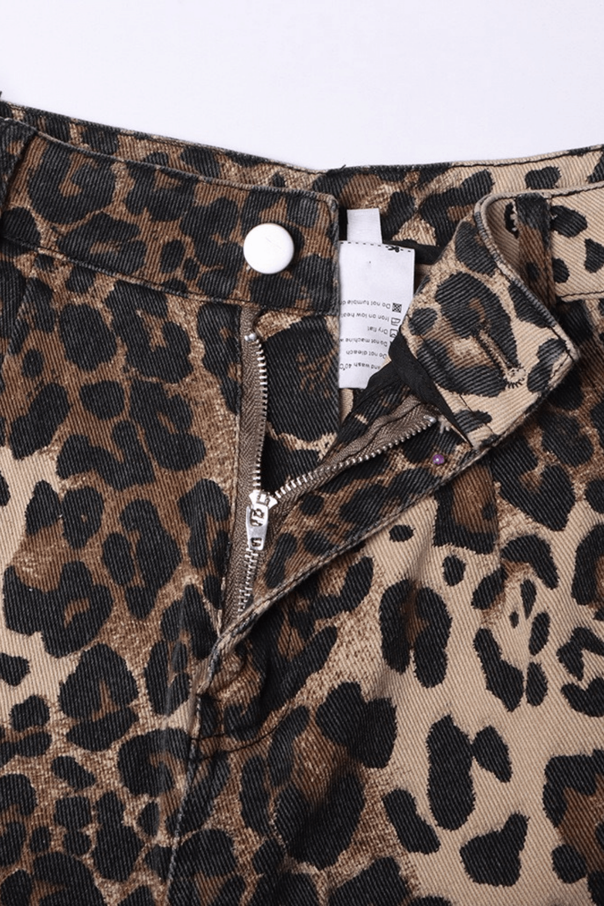 Helen Leopard Print Ripped Knee Wide Leg Pants Avalabel