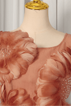 Chloe Elegant Floral Applique Sleeveless Mini Ruffle Dress Avalabel