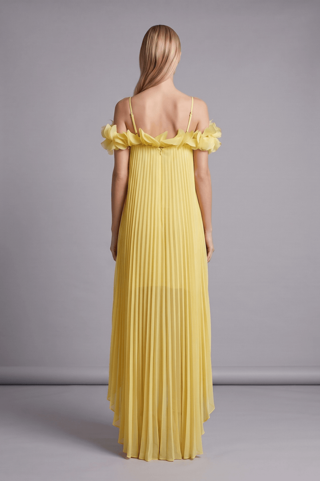 Basia Off Shoulder Floral Ruffle High Low Dress Avalabel