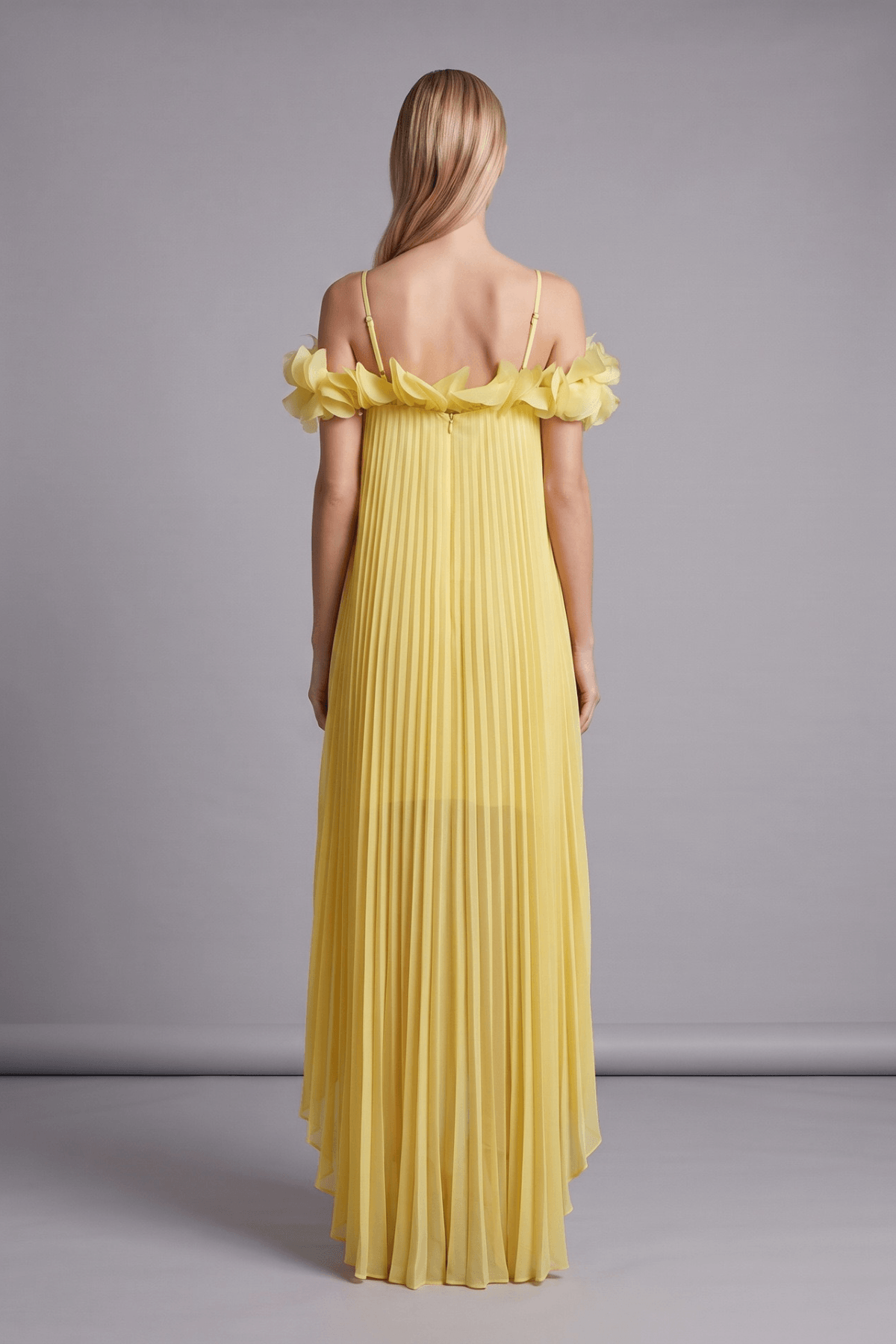 Basia Off Shoulder Floral Ruffle High Low Dress Avalabel