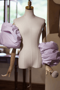 Lavender Puffy Ruched Detachable Sleeves Avalabel