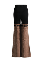 Hattie Color Block Strap Detail Flared Pants Avalabel