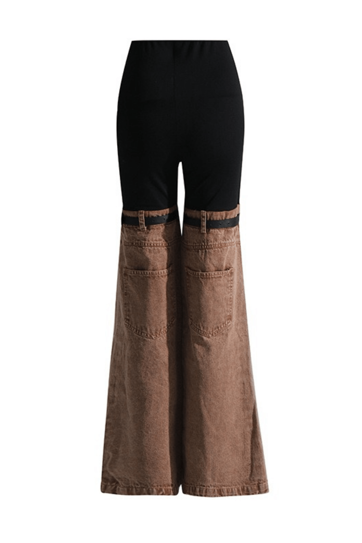 Hattie Color Block Strap Detail Flared Pants Avalabel