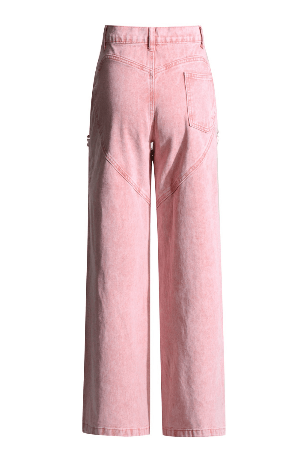Hedy Pink Acid Wash Cutout Wide Leg Pants Avalabel