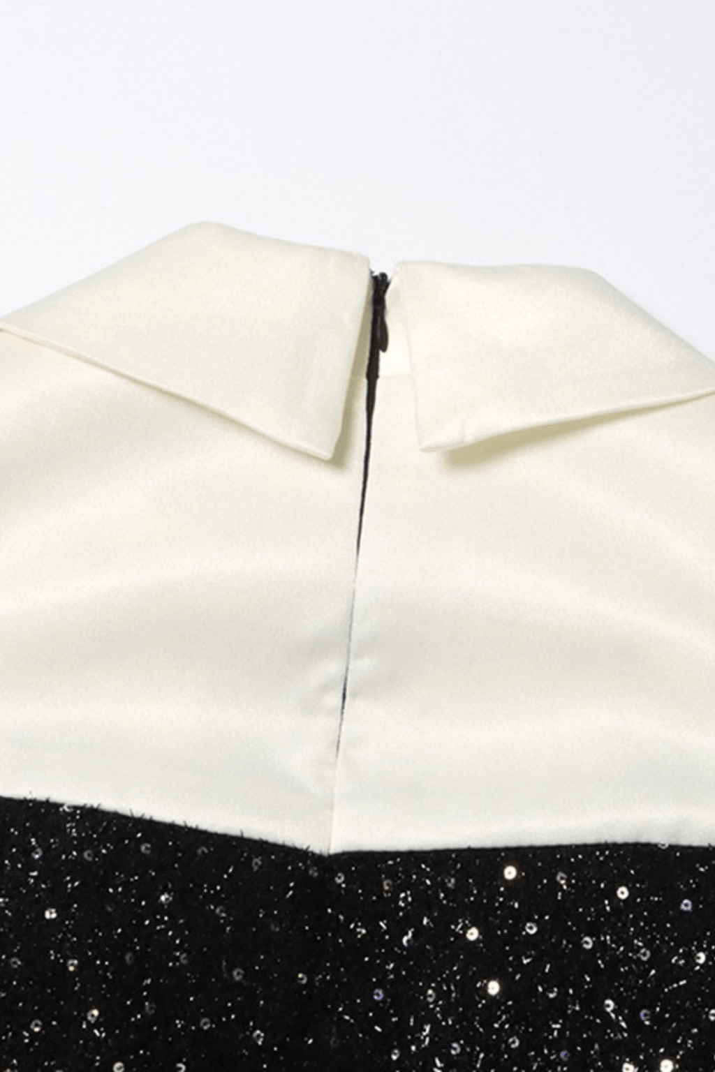 Jeanie Black Sequin Pearl Trim Mini Dress Avalabel