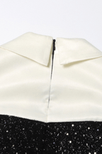 Jeanie Black Sequin Pearl Trim Mini Dress Avalabel