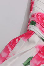 Romantic Floral Print Strapless Sweetheart Mini Dress Avalabel