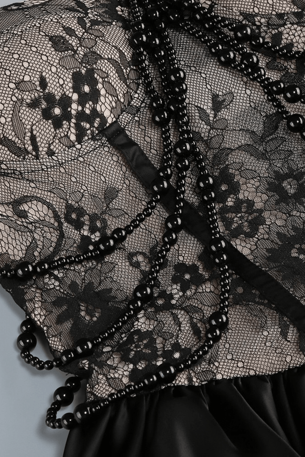 Bonnie Black Strapless 3D Floral Lace Dress Avalabel