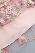 Bow Strap Floral Embroidered Tiered Midi Dress Avalabel
