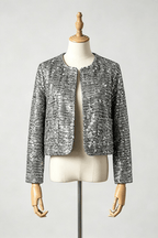 Helen Silver Sequin Cropped Jacket Avalabel