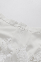 Irena White Floral Lace High Low Midi Skirt Avalabel