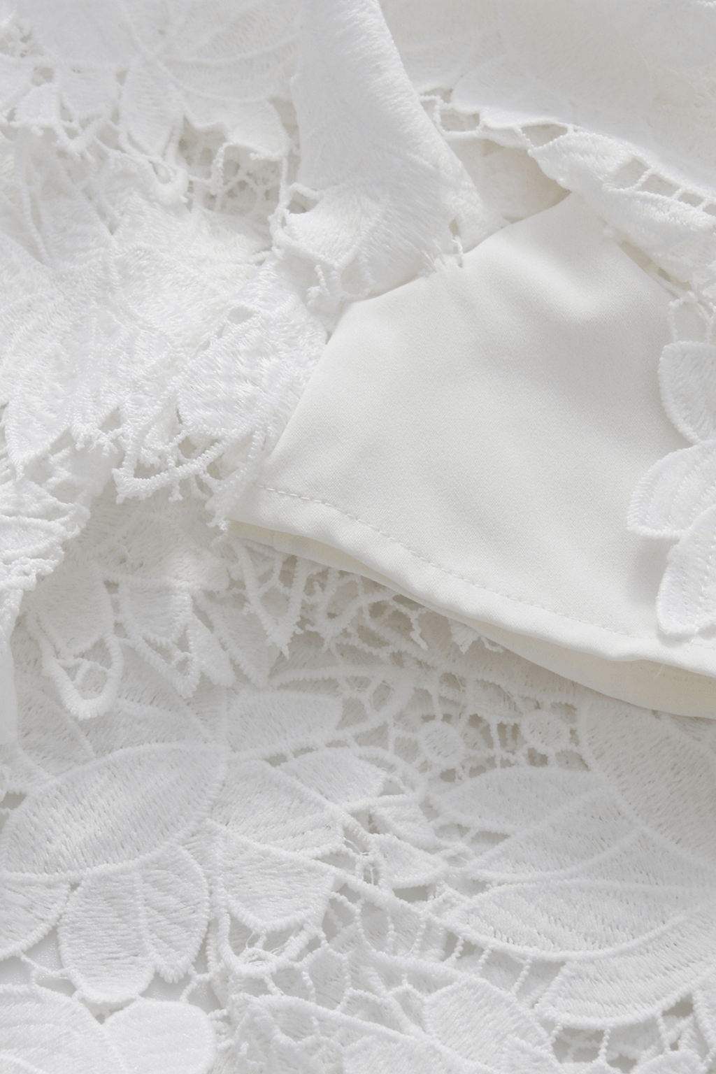 Irena White Floral Lace High Low Midi Skirt Avalabel