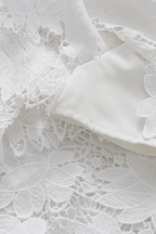 Irena White Floral Lace High Low Midi Skirt Avalabel