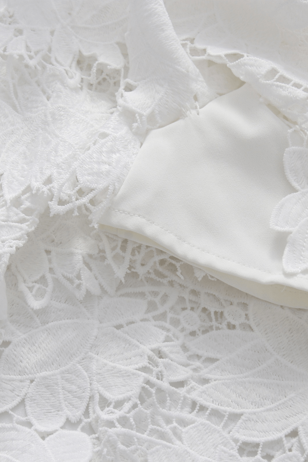 Irena White Floral Lace High Low Midi Skirt Avalabel