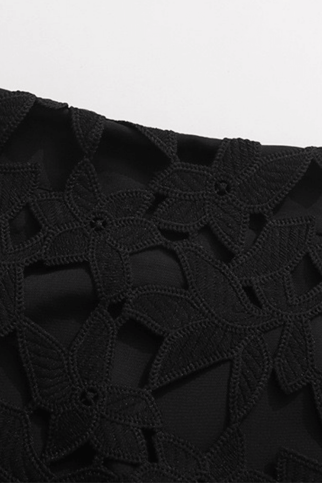 Julia Black 3D Floral Lace Midi Skirt Avalabel