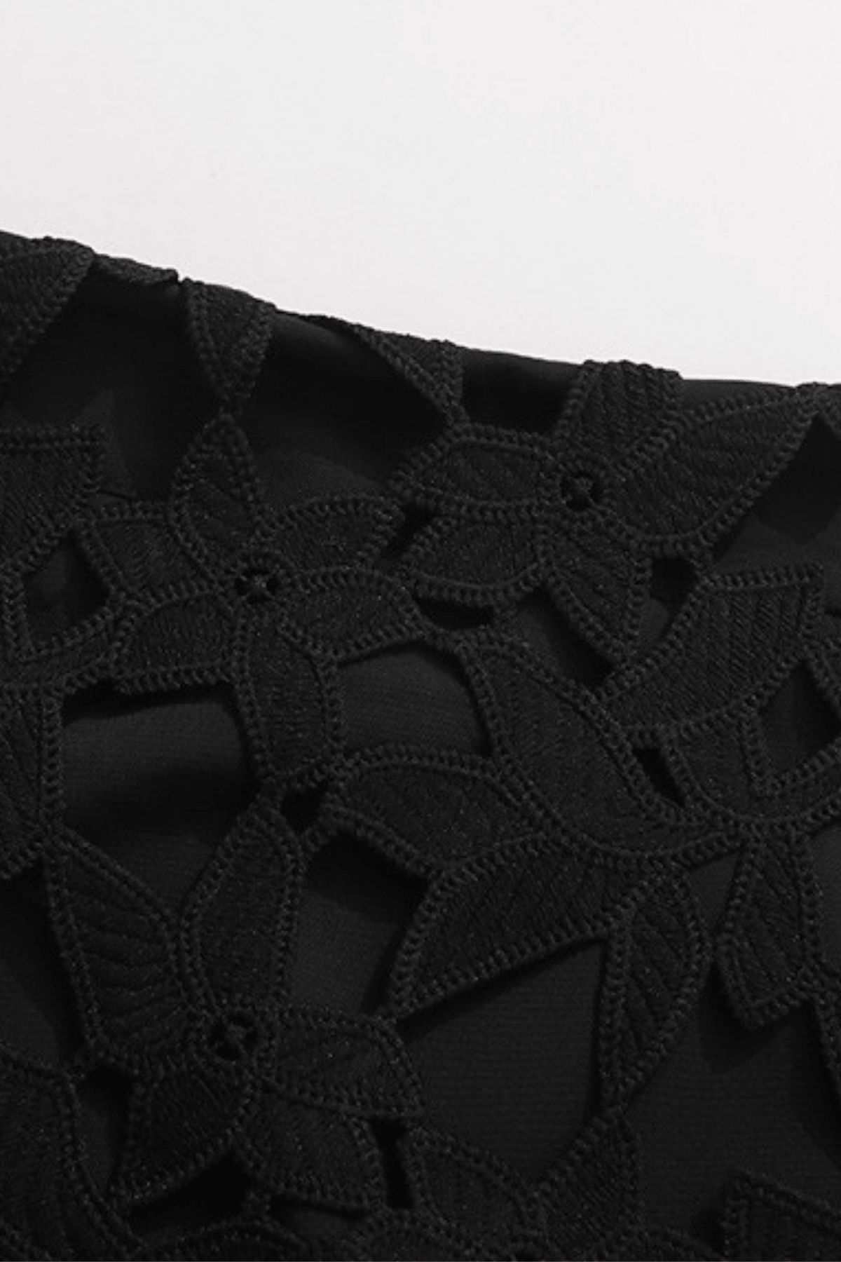 Julia Black 3D Floral Lace Midi Skirt Avalabel