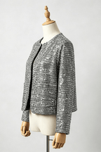 Helen Silver Sequin Cropped Jacket Avalabel