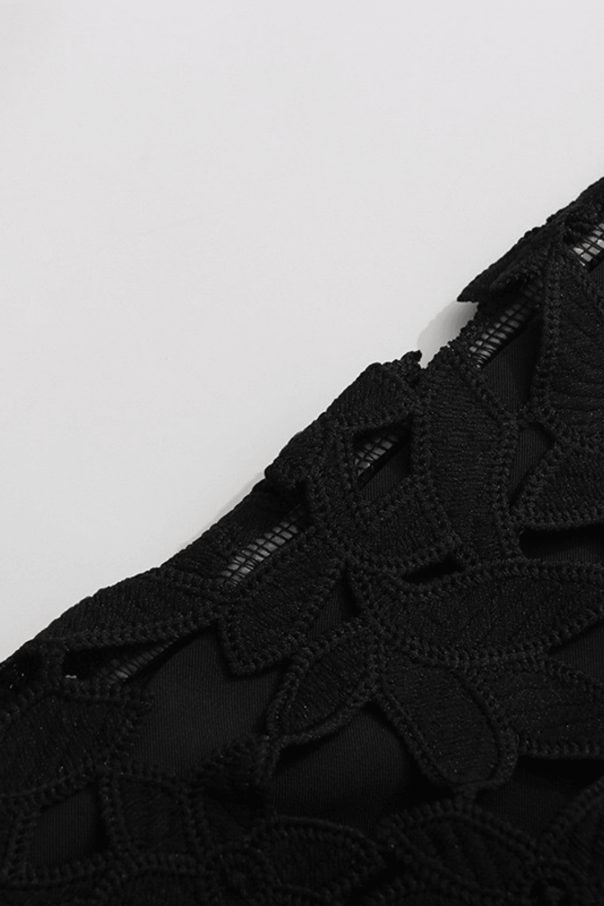 Julia Black 3D Floral Lace Midi Skirt Avalabel