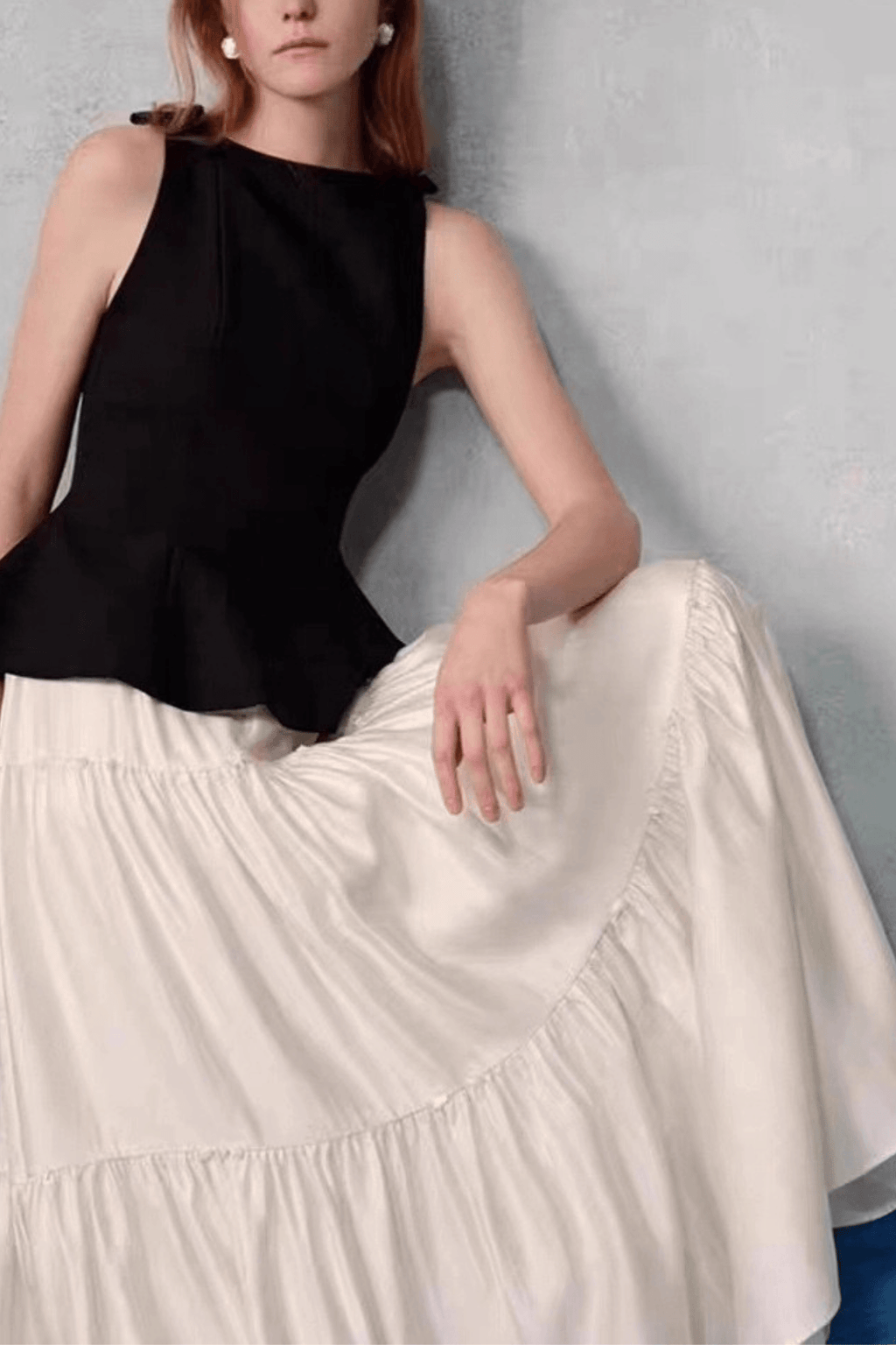 Audrey Elegant Two Piece Maxi Set Layered Skirt Avalabel