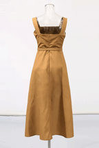 Erica Vintage Floral Print Belted Midi Dress Avalabel