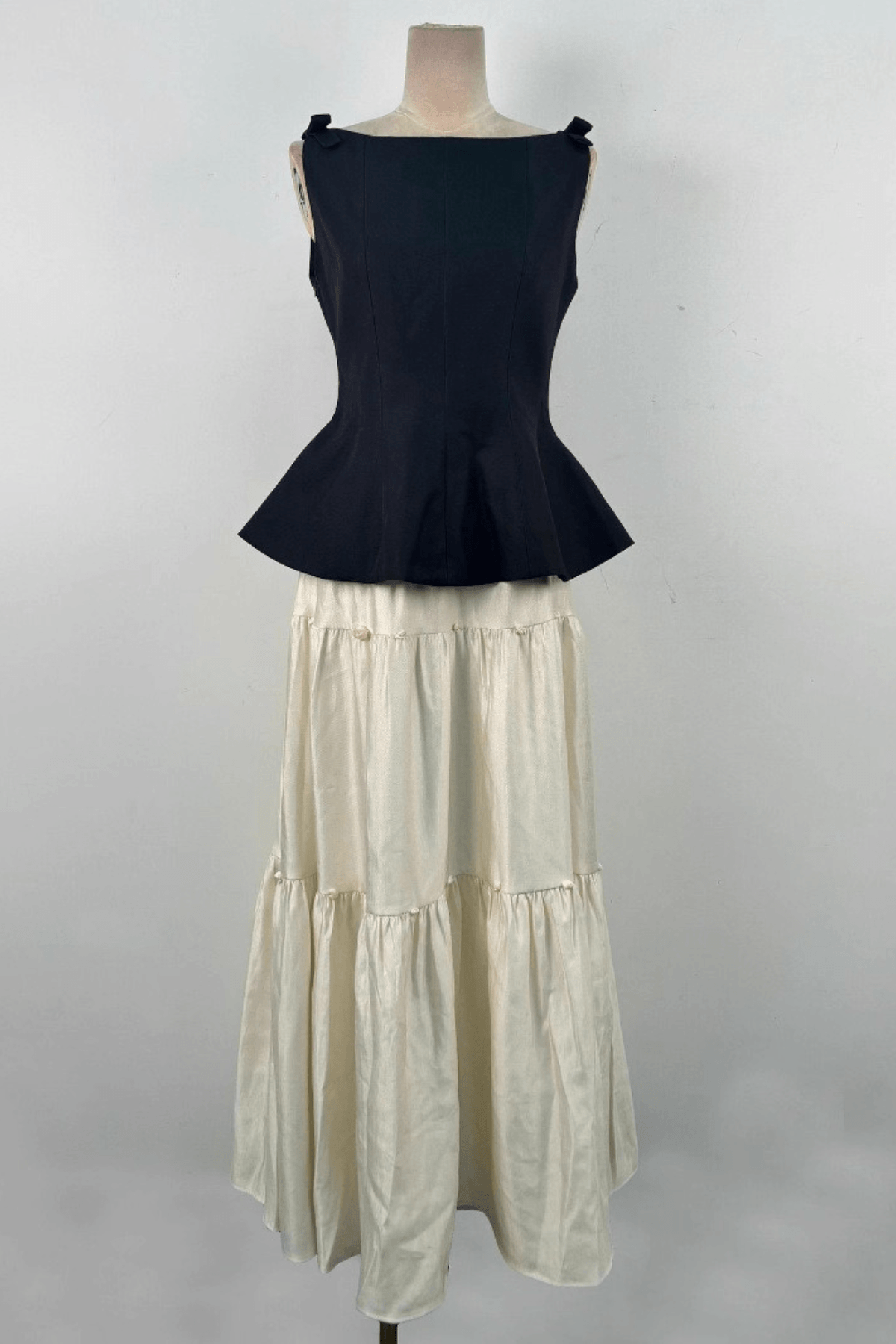 Audrey Elegant Two Piece Maxi Set Layered Skirt Avalabel