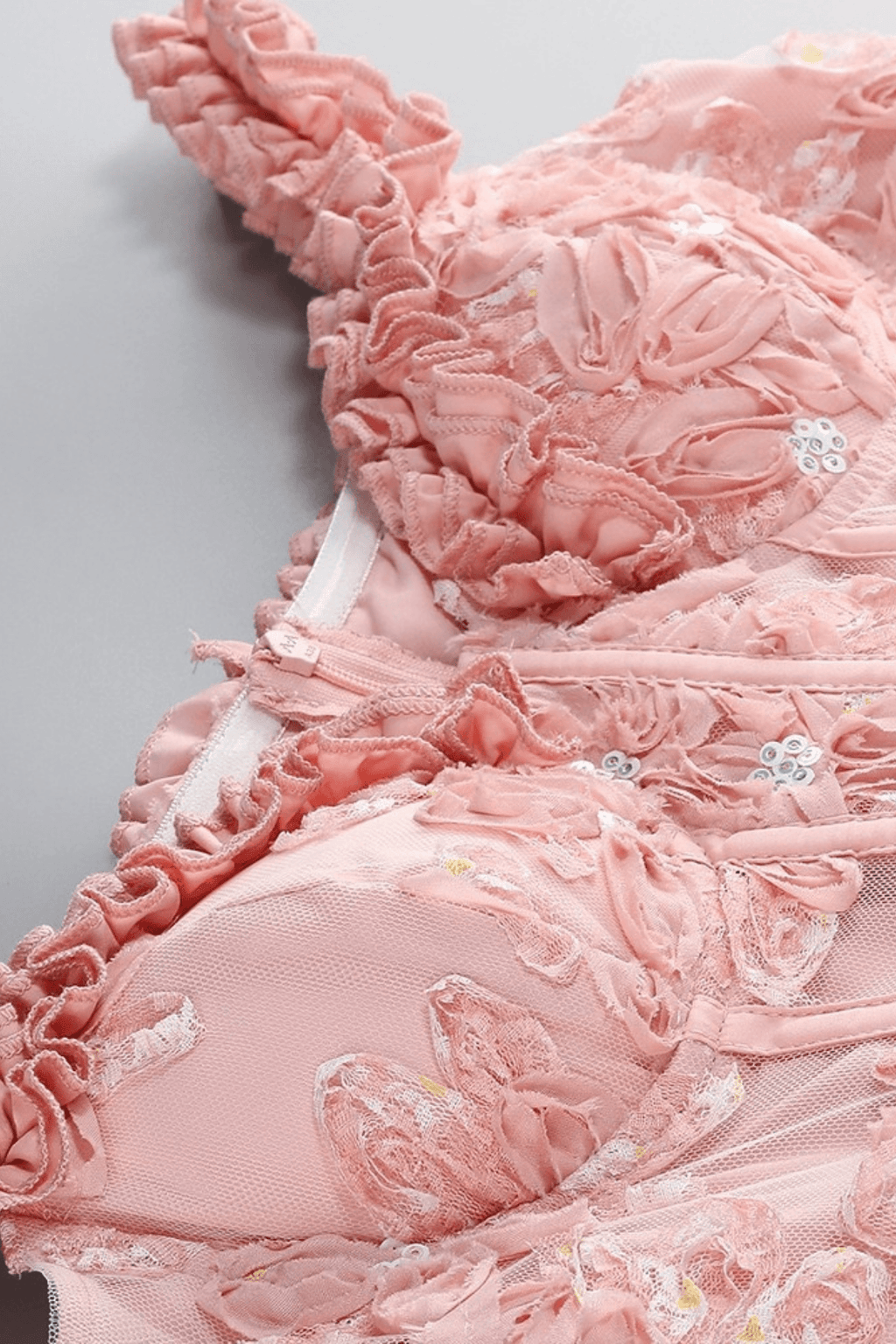 Mary Pink Off Shoulder 3D Floral Mini Dress Avalabel