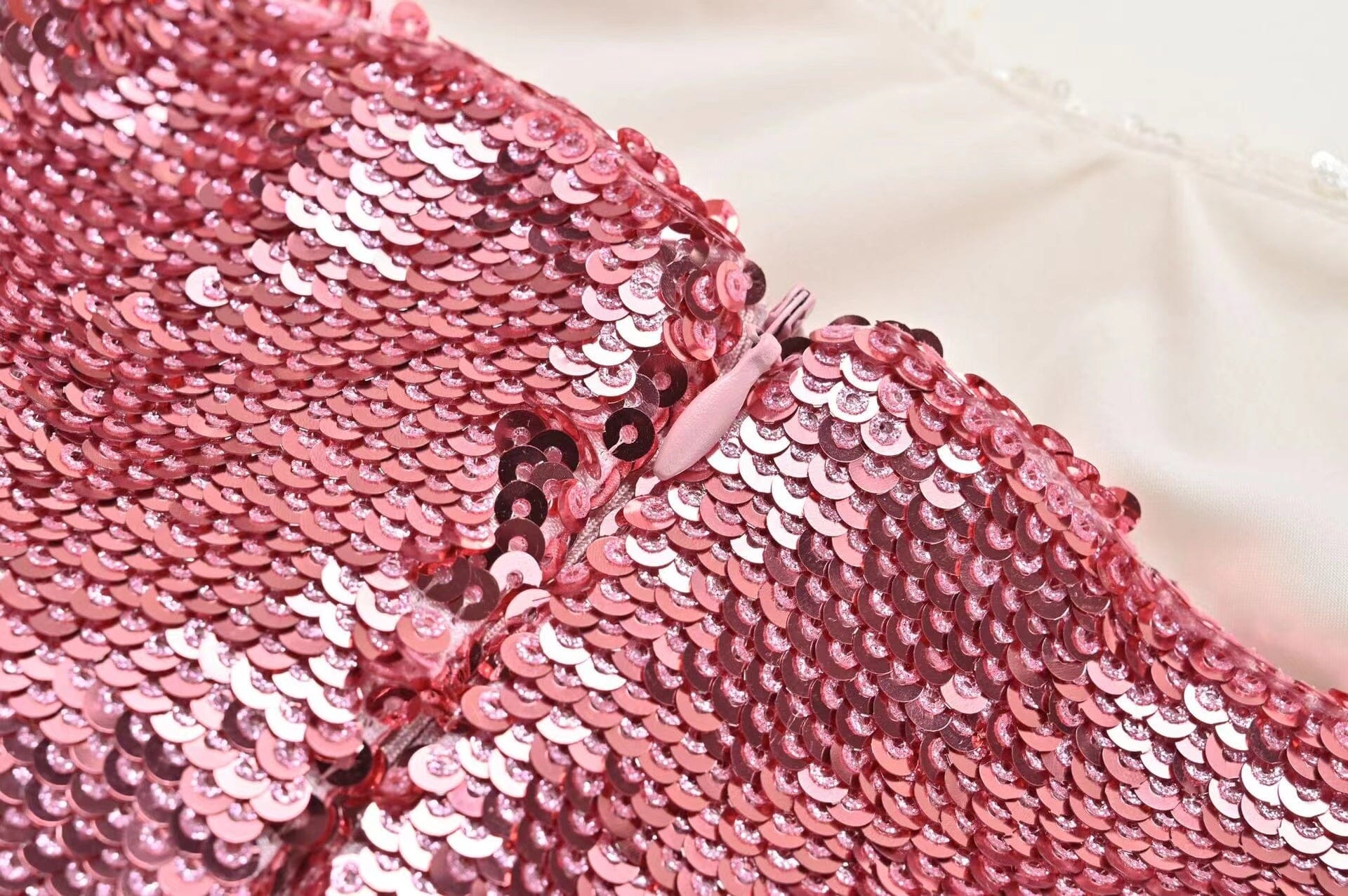 EMBELLISHED SEQUIN MINI DRESS IN PINK Avalabel