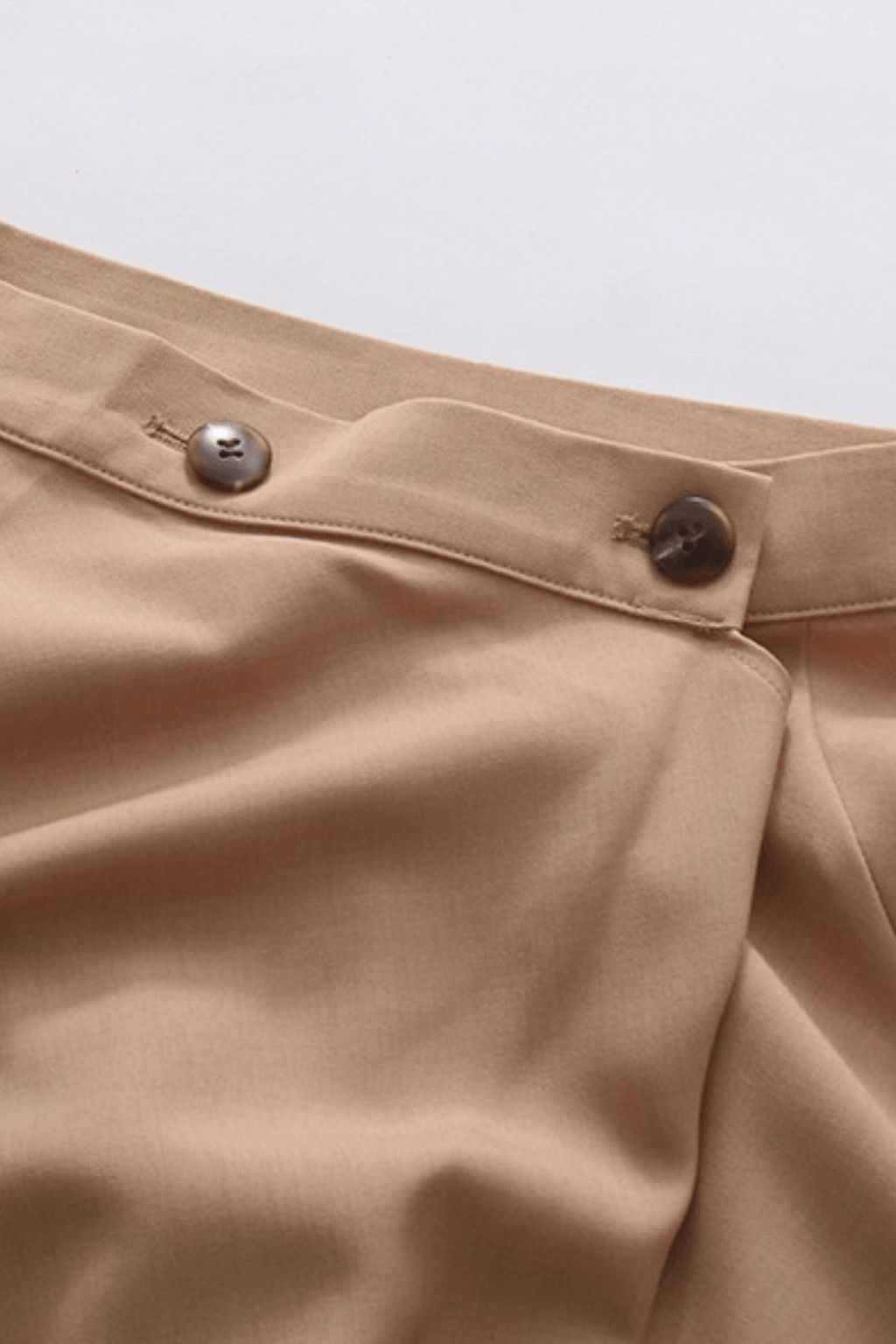 Joan High Waist Button Detail Draped Wrap Midi Skirt Avalabel