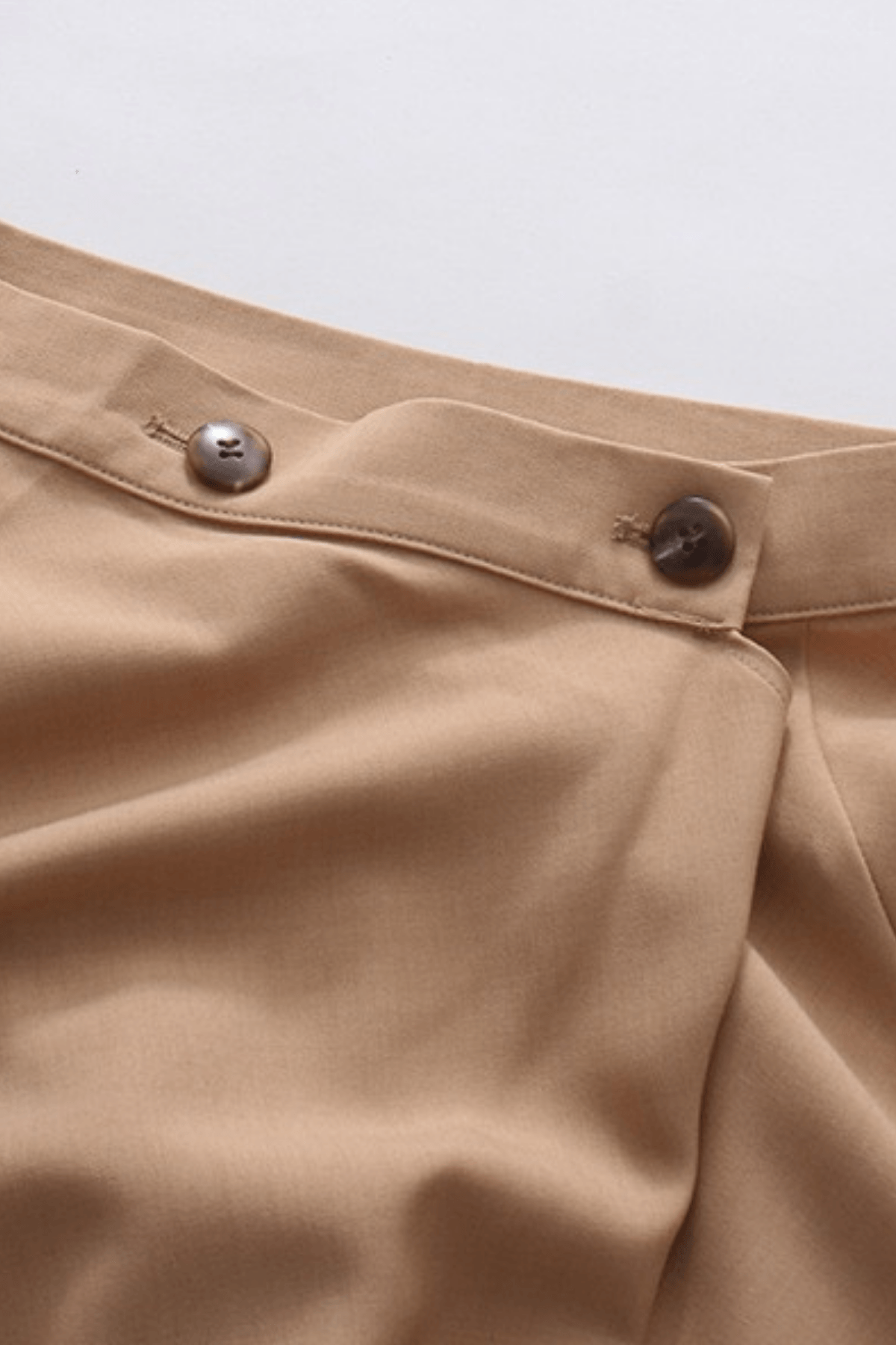 Joan High Waist Button Detail Draped Wrap Midi Skirt Avalabel