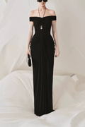 Ciara Elegant Ruched Off Shoulder Maxi Dress Avalabel
