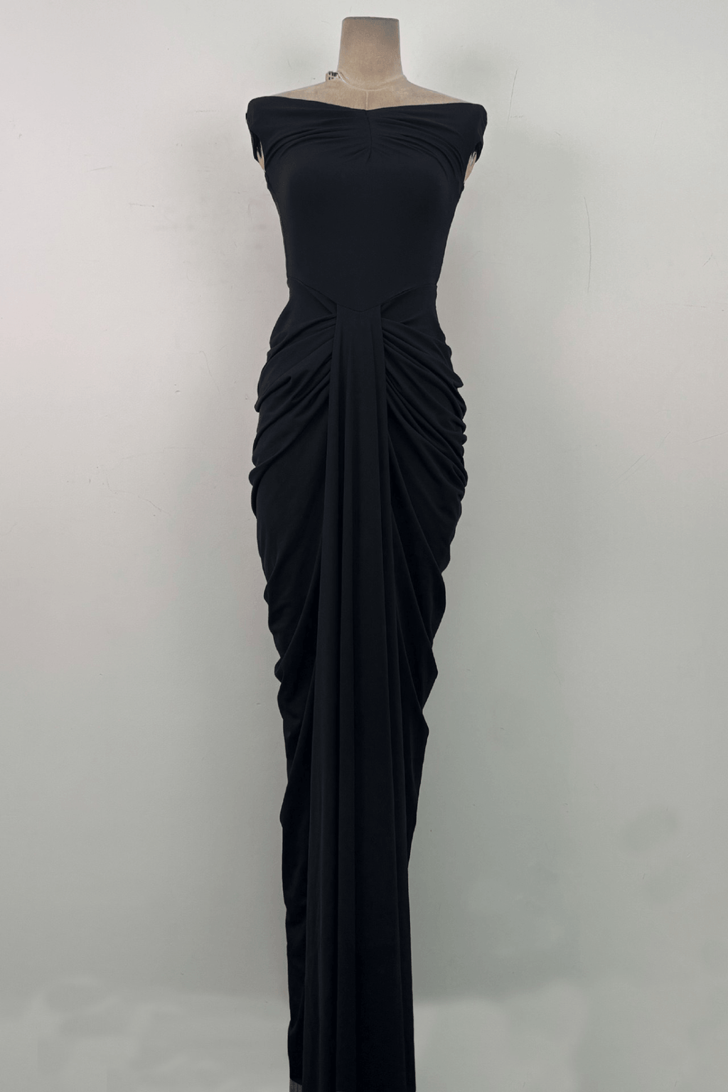 Ciara Elegant Ruched Off Shoulder Maxi Dress Avalabel