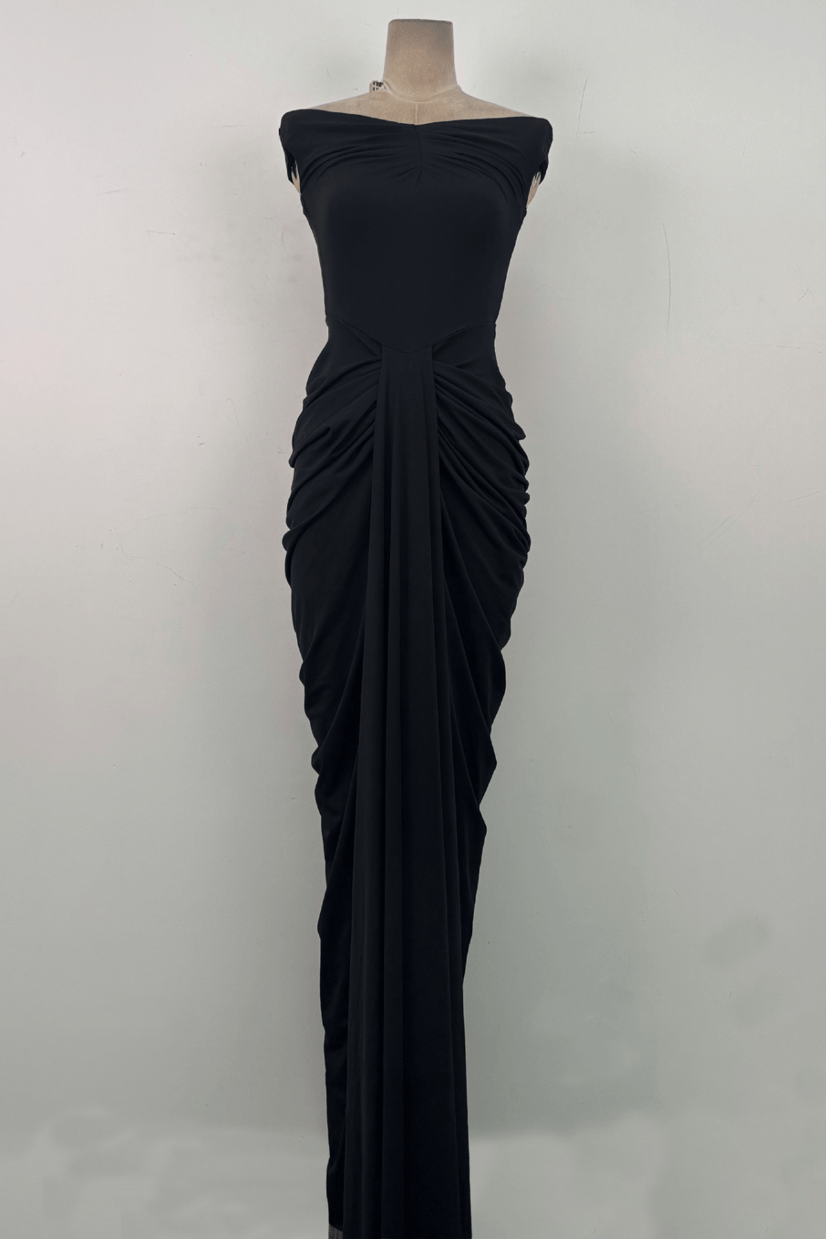 Ciara Elegant Ruched Off Shoulder Maxi Dress Avalabel