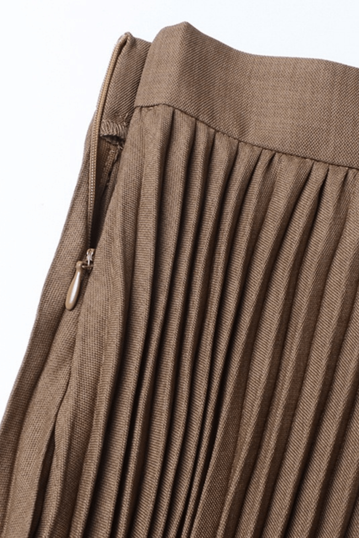 High Waist Pleated Asymmetrical Irregular Hem Midi Skirt Avalabel