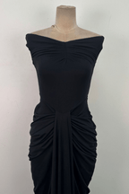 Ciara Elegant Ruched Off Shoulder Maxi Dress Avalabel