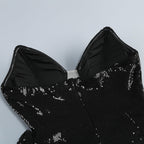 Vivien off-Shoulder Sequin Prom Maxi Dress in Black Avalabel