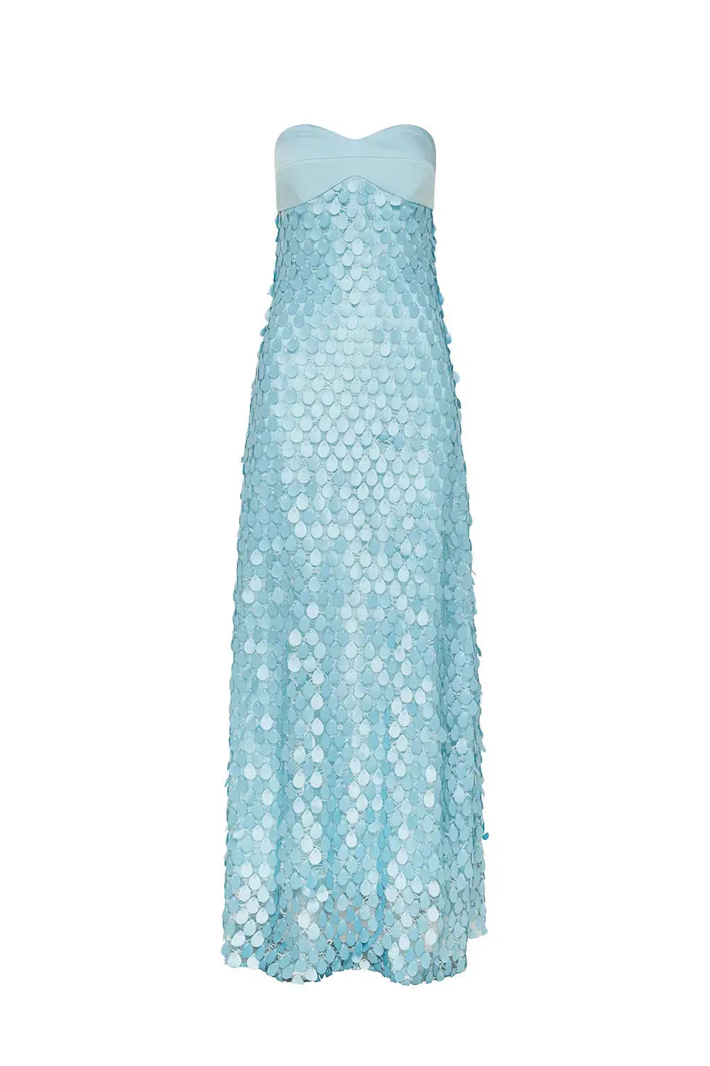 iris Lace sequin backless maxi dress in blue Avalabel