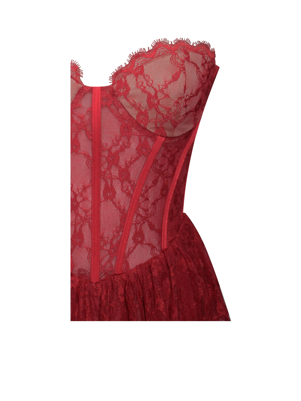 Zen Burgundy Lace Corset Maxi Dress Avalabel