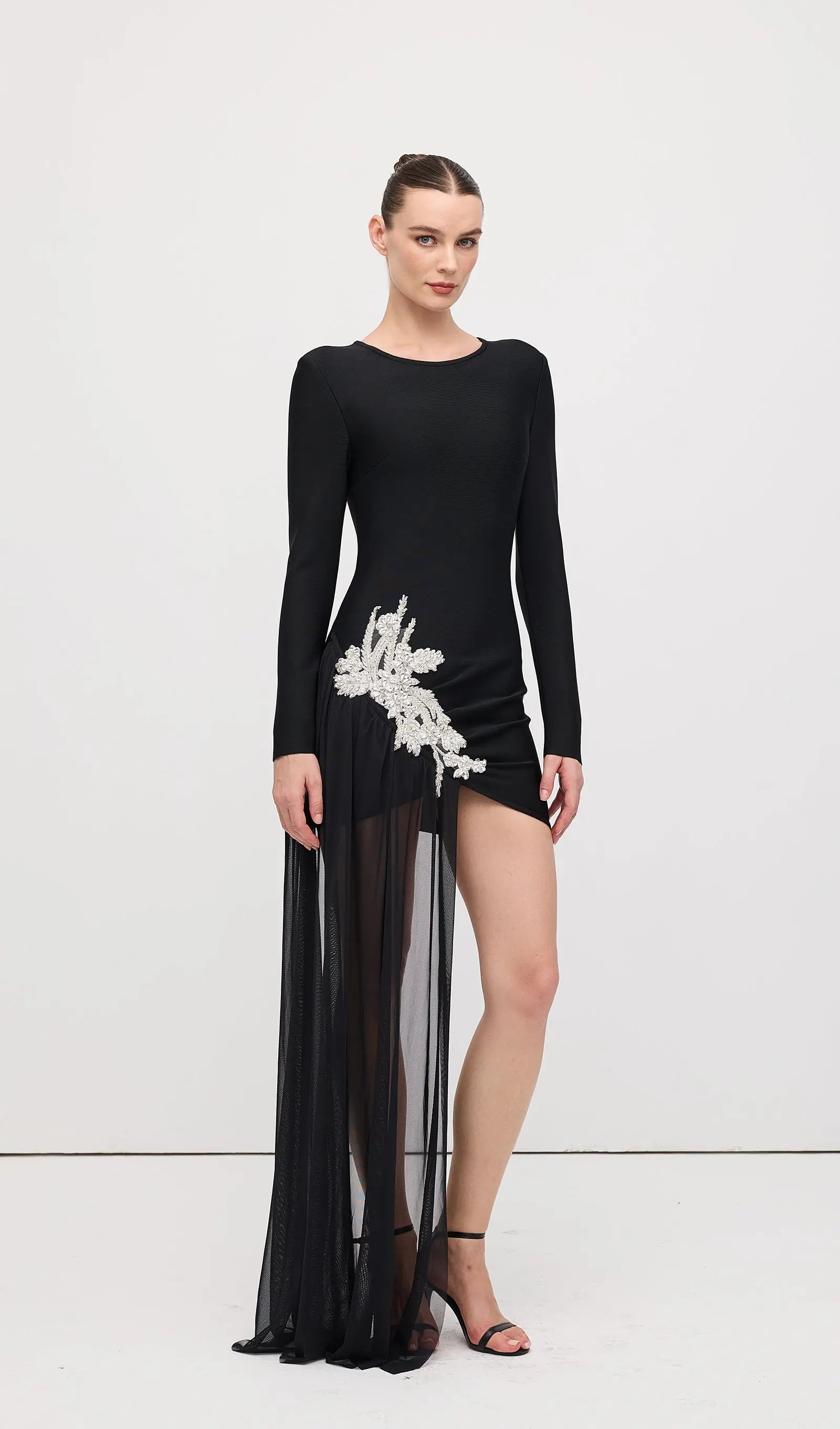 rebecca black Asymmetrical With rhinestone Embellishments Mini Dress Avalabel